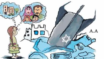 كاريكاتير صحيفة يمنية.. الاحتلال الإسرائيلى يدمر أحلام الأطفال