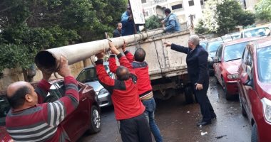 سقوط عمودى إنارة لسوء الأحوال الجوية شرق الإسكندرية
