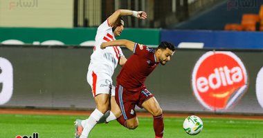 عبد الشافي يسدد أول كرة للزمالك علي مرمي بيراميدز في الدقيقة 34