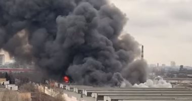 حريق ضخم فى مستودع جنوب العاصمة الروسية موسكو.. فيديو