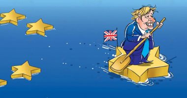 كاريكاتير الصحف الفلسطينية.. جونسون يسبح ببريطانيا خارج الاتحاد الأوروبى