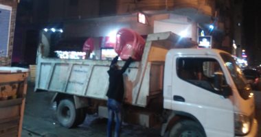 إزالة 30 حالة إشغال طريق بحى الجمرك فى الإسكندرية خلال حملة مسائية