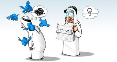 كاريكاتير صحيفة سعودية.. متابعة الشائعات على السوشيال وإهمال الحقائق  