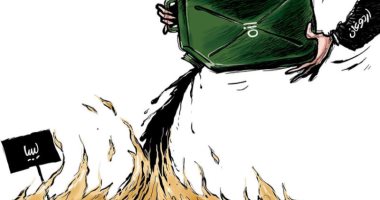 كاريكاتير صحيفة سعودية.. أردوغان أشعل النيران فى ليبيا