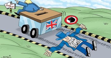 كاريكاتير صحيفة إماراتية.. "جونسون" يتجه ببريطانيا نحو الخروج من الإتحاد الأوروبى