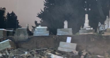 سكاي نيوز: "العاصفة لولو" تتسبب فى انهيار جزء من مقبرة اليهود ببيروت