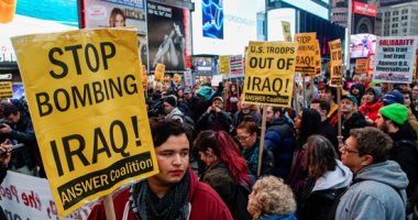 تظاهرات بعدة ولايات أمريكية للمطالبة بخروج أمريكا من الشرق الأوسط
