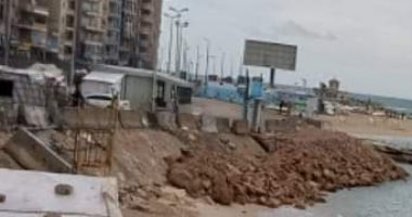 "المصايف بالإسكندرية": ردم جزء من شاطئ ميامى مؤقتا لمشروع حماية الشواطئ