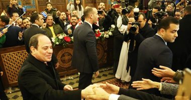 صور.. الرئيس السيسى يصل كاتدرائية "ميلاد المسيح" لحضور قداس عيد الميلاد