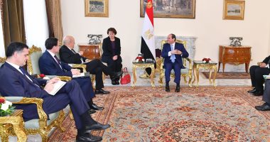 الرئيس السيسى يبحث مع وزير خارجية فرنسا تطورات الأوضاع فى الخليج وليبيا