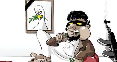 كاريكاتير صحيفة سعودية.. إجرام ميلشيا الحوثى يقضى على "سلام" اليمن 