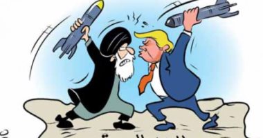كاريكاتير صحيفة جزائرية.. صراع "ترامب وروحانى" يضر الدول العربية 