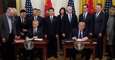 ترامب يستضيف حفل التوقيع التجارى الأمريكى الصينى فى البيت الأبيض
