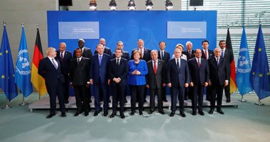 الرئيس السيسى وقادة الدول المشاركة فى مؤتمر برلين يلتقطون صورة جماعية