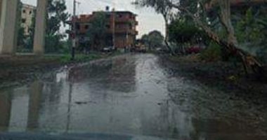تجمعات كثيفة لمياه الأمطار والصرف الصحي بقرية شباس عمير بكفر الشيخ 
