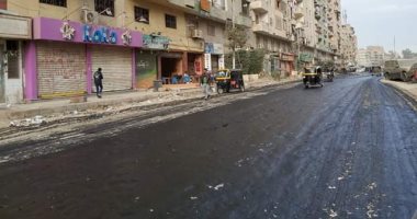رصف شارع ترعة الزمر بالعمرانية وإيقاف أعمال بناء مخالف في أوسيم