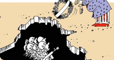 كاريكاتير صحيفة سورية .. الإدارة الامريكية تدفن جنودها في الشرق الأوسط