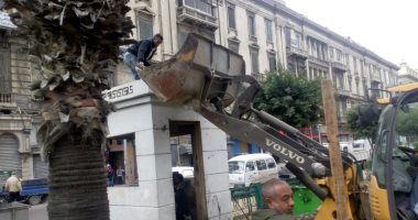 صور.. حملة لإزالة المخلفات حول تمثال "محمد على" بالإسكندرية