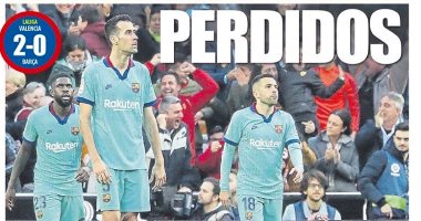 سقوط برشلونة ضد فالنسيا يتصدر عناوين الصحف الإسبانية.. صور