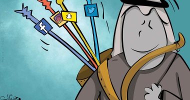 كاريكاتير الأنباء الكويتية.. مواقع التواصل الإجتماعى تخترق حياة البشر 