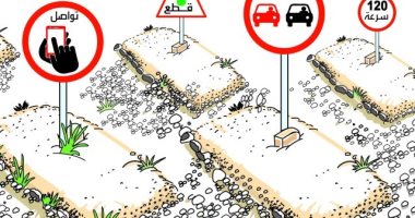 كاريكاتير صحيفة سعودية.. السرعة الزائدة واستخدام المحمول من أسباب حوادث الطرق 