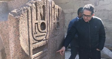 صور.. وزير السياحة يتفقد أعمال مشروع الهوية البصرية بمعابد الأقصر والكرنك
