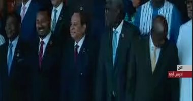 صورة جماعية للرئيس وقادة الدول الأفريقية المشاركة بقمة الاتحاد الأفريقى