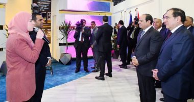 الرئيس السيسى يتفقد أجنحة معرض مصر الدولي للبترول "إيجيس 2020"