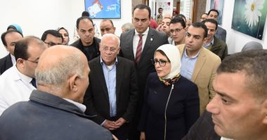 وزيرة الصحة ومحافظ بورسعيد يتابعان العمل بمستشفى أطفال النصر التخصصى.. صور