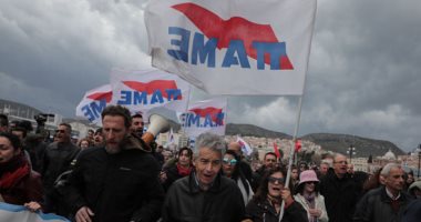 تظاهرات فى اليونان احتجاجا على بناء مراكز جديدة للمهاجرين بجزيرة ليسبوس