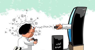 كاريكاتير صحيفة سعودية.. الألعاب الالكترونية تتلاعب بعقول الأطفال