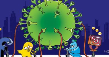 كاريكاتير صحيفة إماراتية.. شائعات "السوشيال ميديا" أخطر من فيروس كورونا