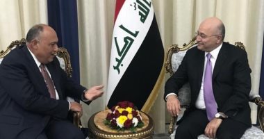 سامح شكرى يسلم الرئيس العراقى رسالة السيسى حول تطورات سد النهضة