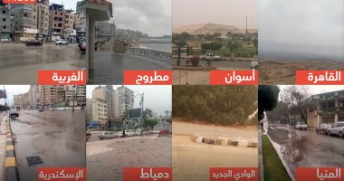 شاشة "اليوم السابع" تنقل مشاهد الرياح والأمطار من كل محافظات مصر.. فيديو