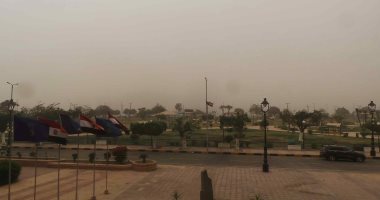 صور.. عاصفة ترابية تغطى محافظة أسوان وتتسبب فى انعدام الرؤية