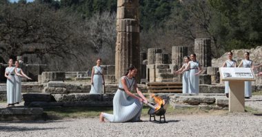 حفل إيقاد الشعلة الأولمبية القديمة باليونان بدون جمهور