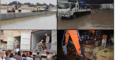 القوات المسلحة تعاون أجهزة الدولة فى التغلب على آثار الطقس السيئ.. فيديو