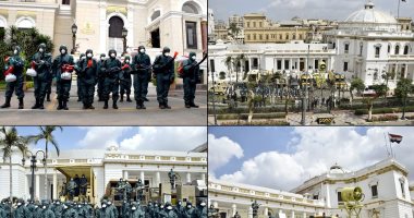 القوات المسلحة تعقم وتطهر مجلسي الوزراء والنواب للوقاية من فيروس كورونا