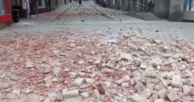 شاهد.. أثار حطام زلزال ضرب العاصمة الكرواتية زغرب