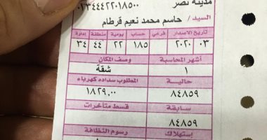 قارء يشكو عدم الانتظام في قراءة عداد الكهرباء بمدينة نصر