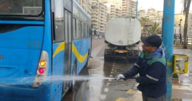 صور.. تكثيف حملات النظافة وتعقيم الصناديق بالإسكندرية لمواجهة "كورونا"