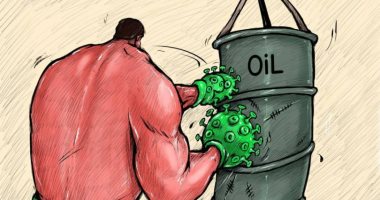 كاريكاتير صحيفة إماراتية.. كورونا هدد سوق النفط