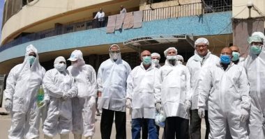 صور.. "الخدمات البيطرية " تطهر مبنى ماسبيرو للوقاية من فيروس كورونا