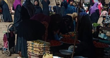 صور.. اضبط مخالفة.. زحام داخل سوق بهواش بالمنوفية رغم قرار غلق الأسواق