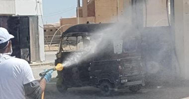 صور.. مدينة نخل بوسط سيناء تواصل حملات التعقيم والتطهير للشوارع والمنشآت