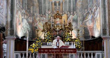 البابا فرانسيس يرأس قداس الرحمة الإلهية فى كنيسة الروح القدس  