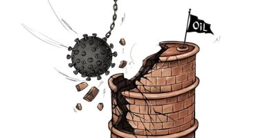 كاريكاتير صحيفة إماراتية.. كورونا يحطم أسعار النفط عالميا