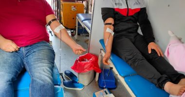 صور.. شباب بنى سويف يطلقون مبادرة "عندنا دم" للتبرع بالدم 