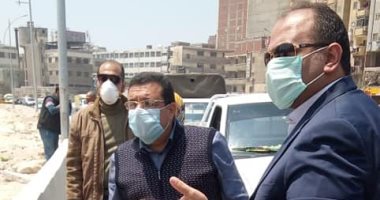 صور ..نائب محافظ الإسكندرية يشن حملة لإزالة الإشغالات بمحور المحمودية 
