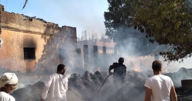 السيطرة على حريق نشب فى 6 منازل وأشجار نخيل بمدينة إسنا دون مصابين.. صور